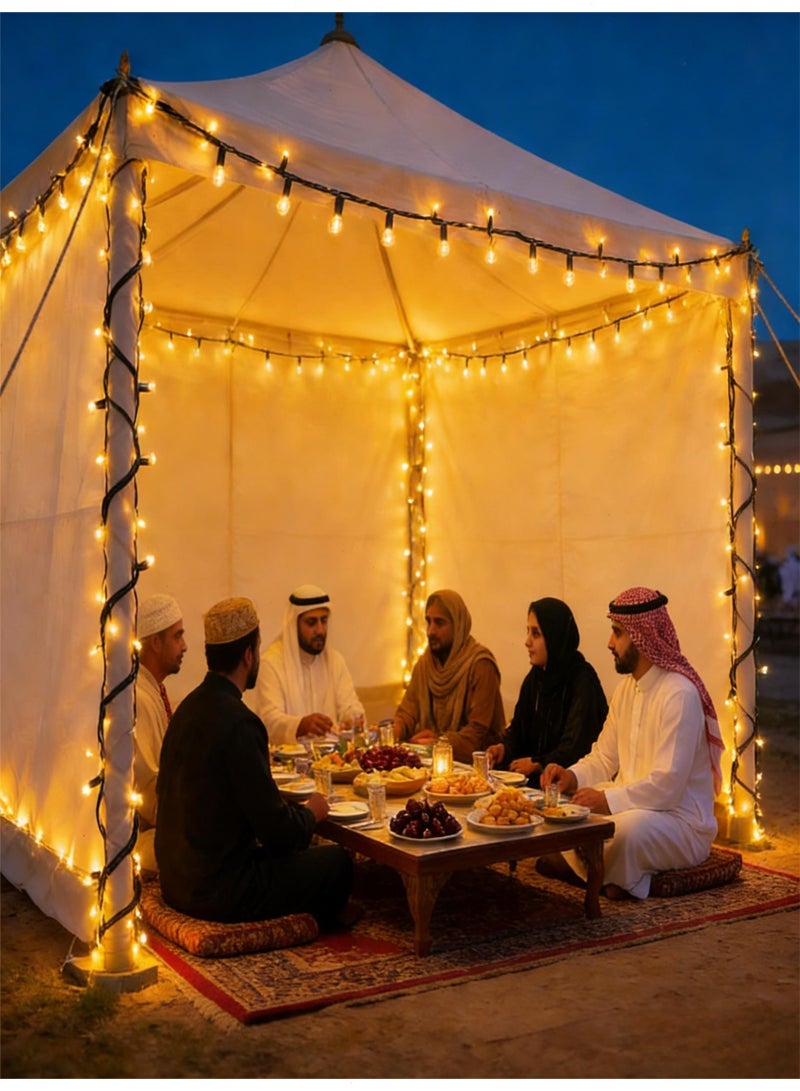 توبيتش 8 أوضاع إضاءة زينة رمضان، 49 قدم 150 مصباح LED سلسلة أضواء رمضان، أضواء رمضان بيضاء دافئة للمكتب المنزلي والحديقة - Image 4